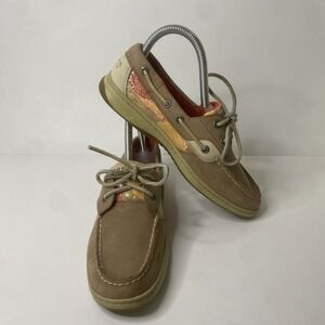 Sperry Top Sider (9266735) Women's Boat Shoes Orange/ Brown Sequin Size 7.5